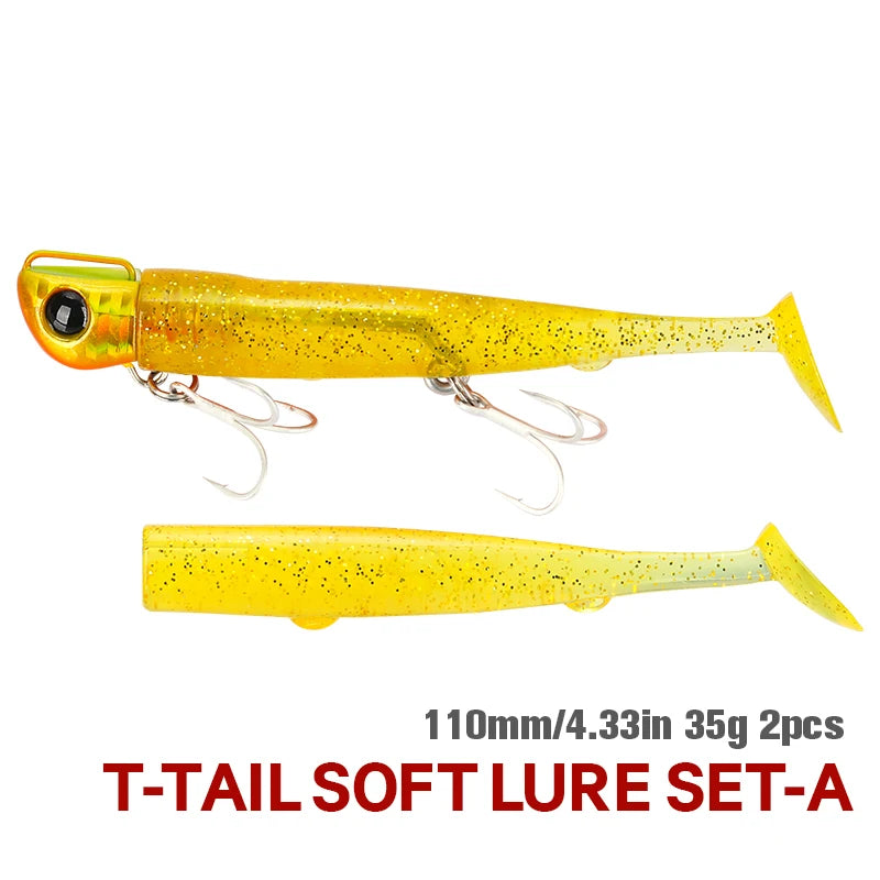 HookUpCo. 110mm Long Casting Soft Lure Set