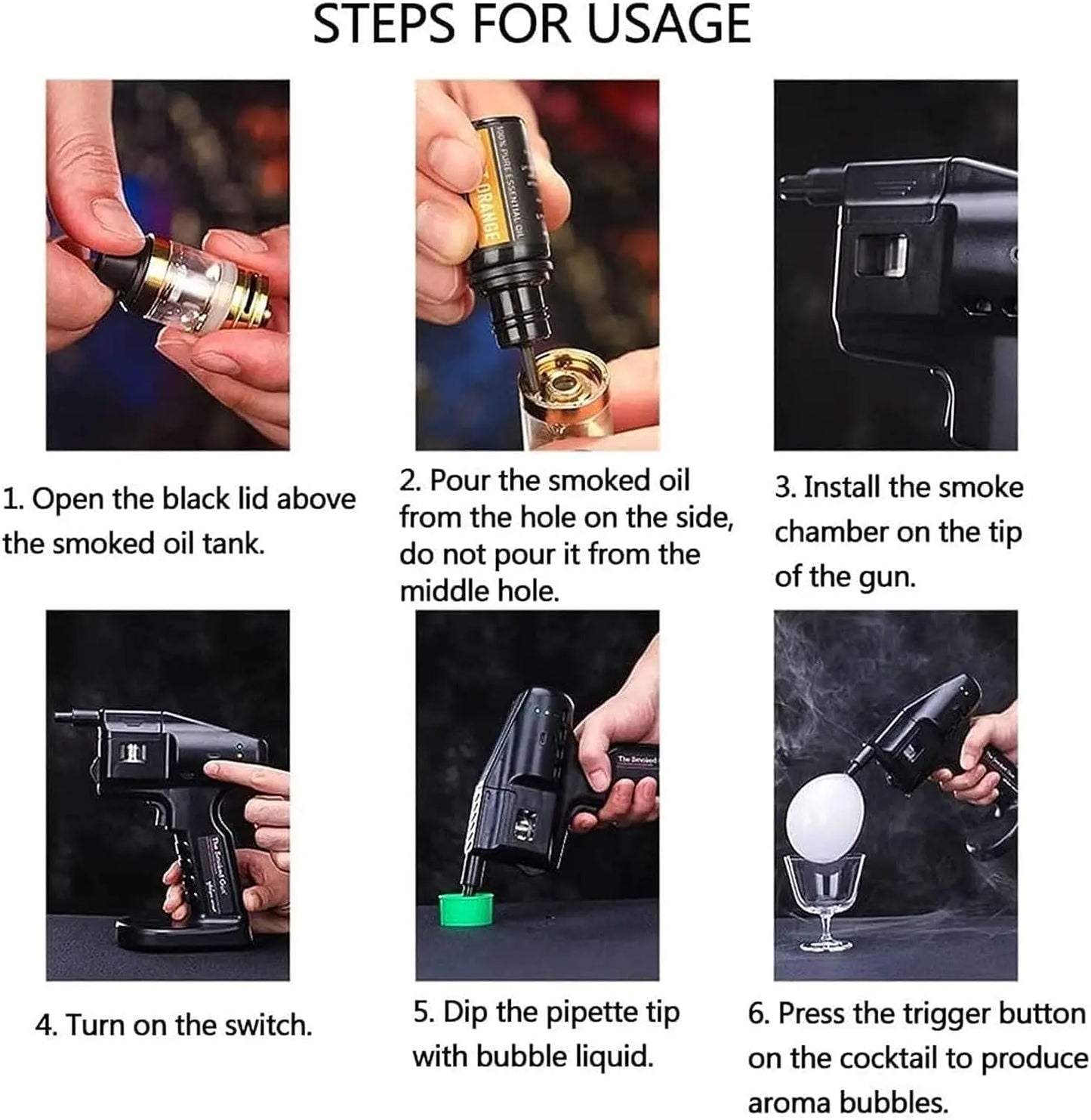 USB Powered Smoked Bubble Gun for Culinary Delights
