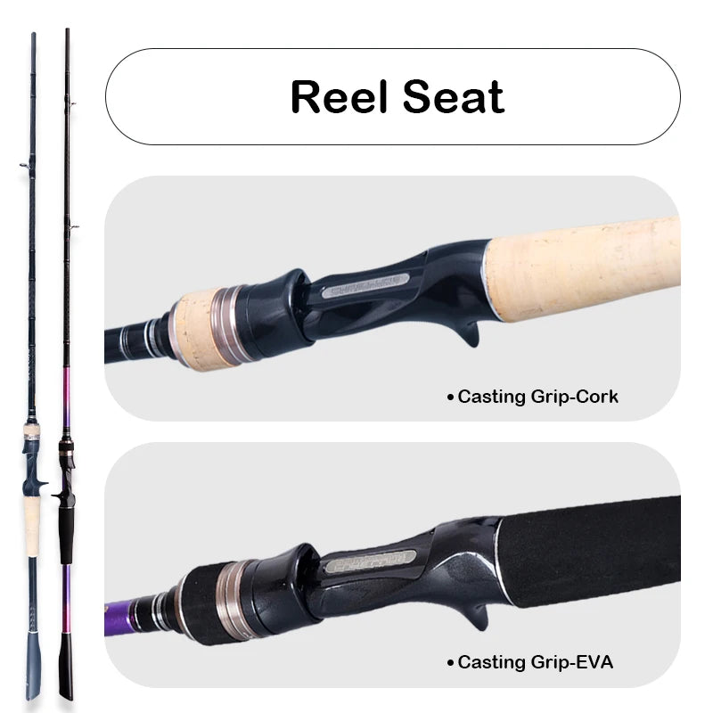PURELURE FIAMMA Cork Handle Spinning Rod Casting Combo High Carbon Universal Long Throwing Fishing Rod FUJI Ring Fast
