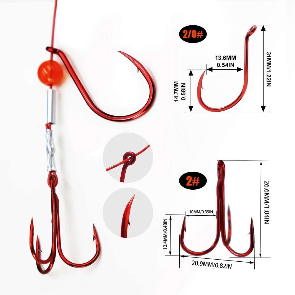 HookUpCo. Premium Fishing Stinger Rigs with Hooks - HookUpCo.