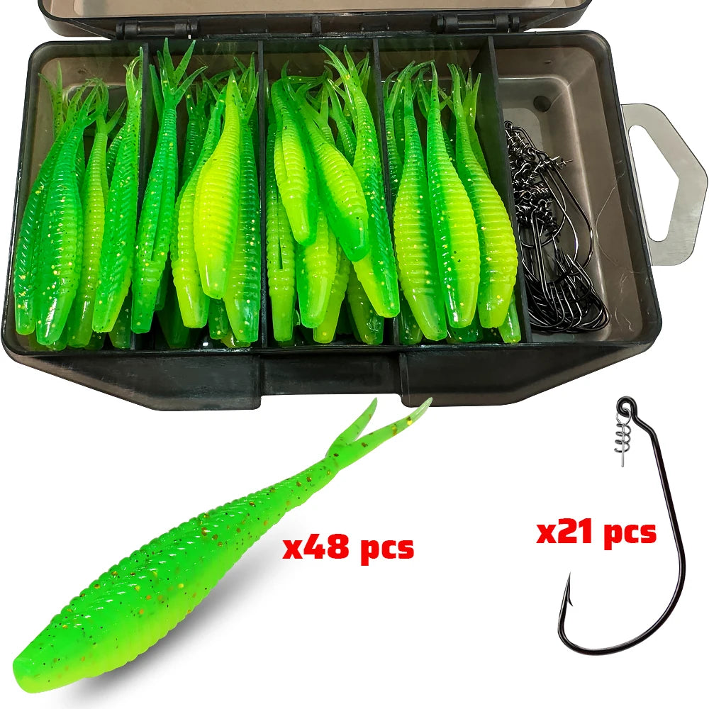 HookUpCo. 70-Piece Soft Lure Set - HookUpCo.
