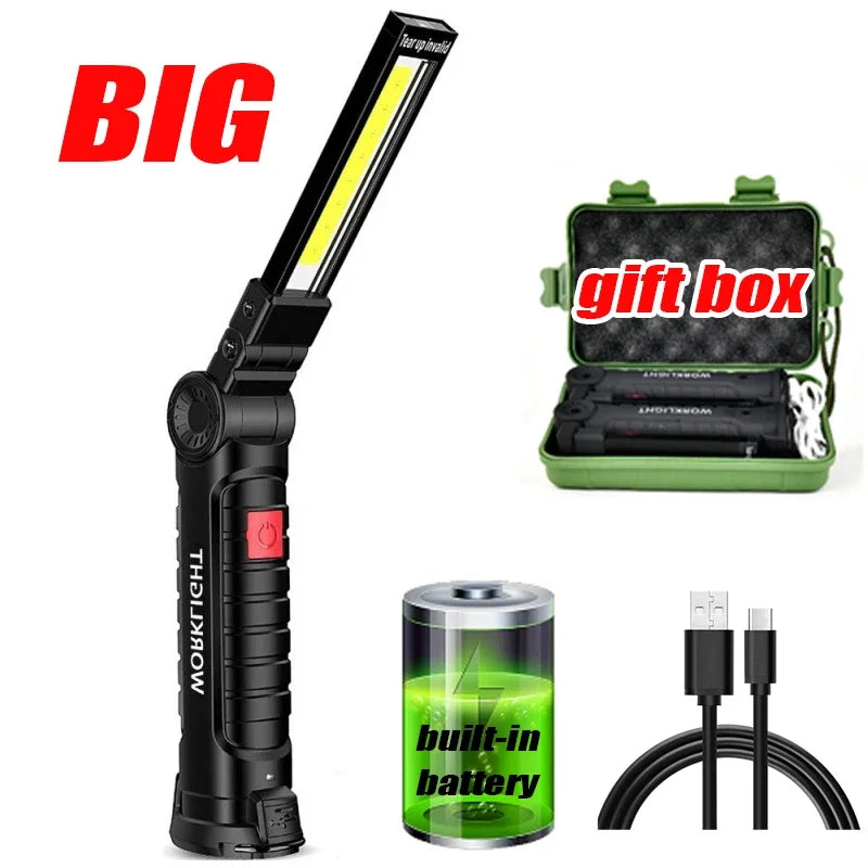 HookUpCo. USB Rechargeable LED Work Light with Magnet