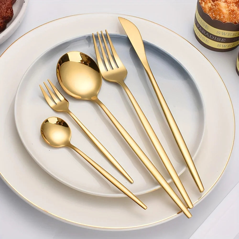 Luxurious Golden Cutlery Set 60pcs