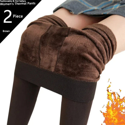 Warm High Waist Velvet Leggings for Women - Casual Comfort