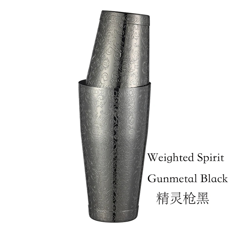 HookUpCo. Etched Pattern Cocktail Shaker Set