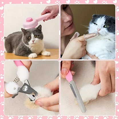 HookUpCo. 8-Piece Cat Grooming and Care Kit