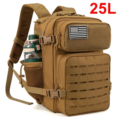 25L/45L Tactical Backpack with Bottle Holder for Outdoor Use