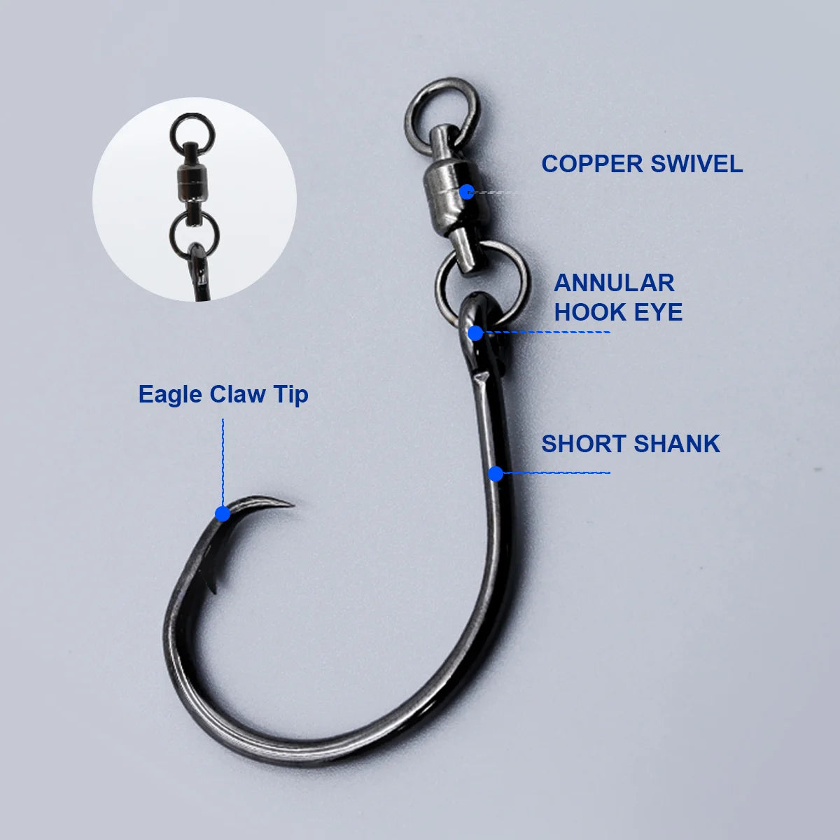 HookUpCo. Anti-Tangle Circle Hooks with Swivel - HookUpCo.