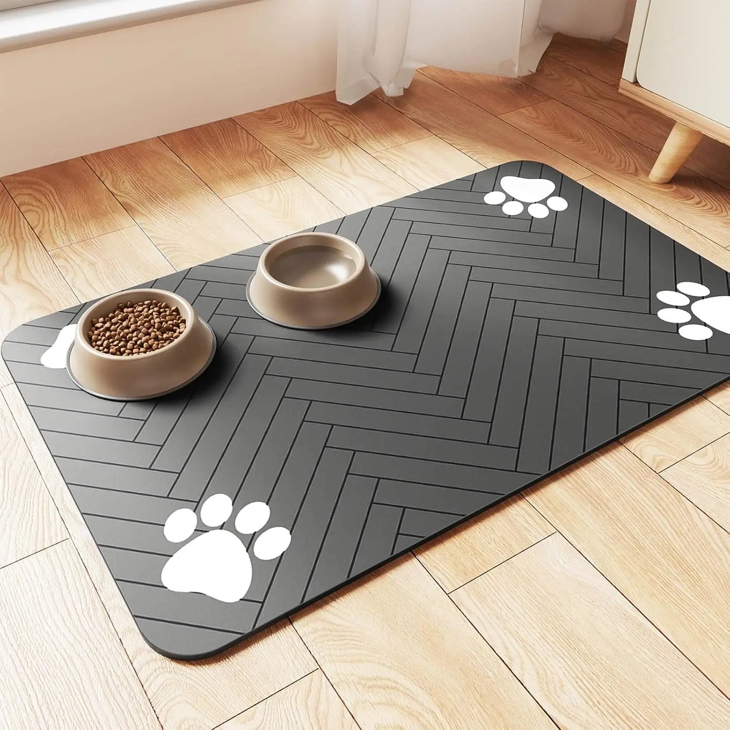 Waterproof Quick-Dry Pet Feeding Mat with Rubber Backing