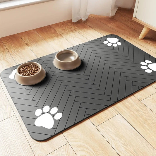 Absorbent Pet Feeding Mat with Waterproof Backing for Easy Clean