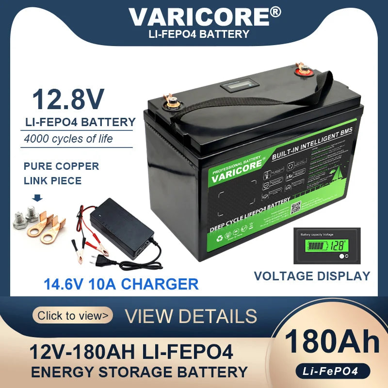 HookUpCo. 12V LiFePO4 Battery with 340Ah Capacity