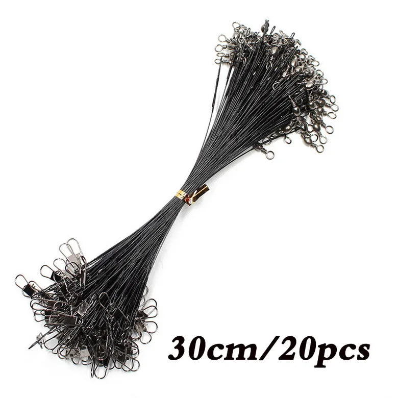 HookUpCo. Steel Fishing Leader with Swivel 30cm - HookUpCo.