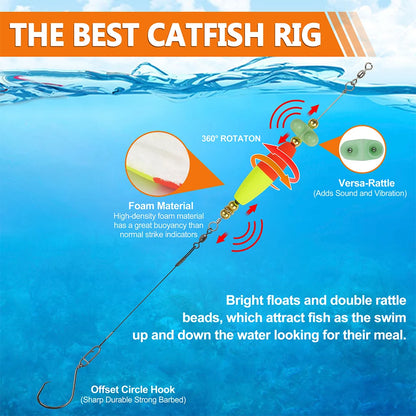 HookUpCo. Catfish Rattle Float Rig Set - HookUpCo.
