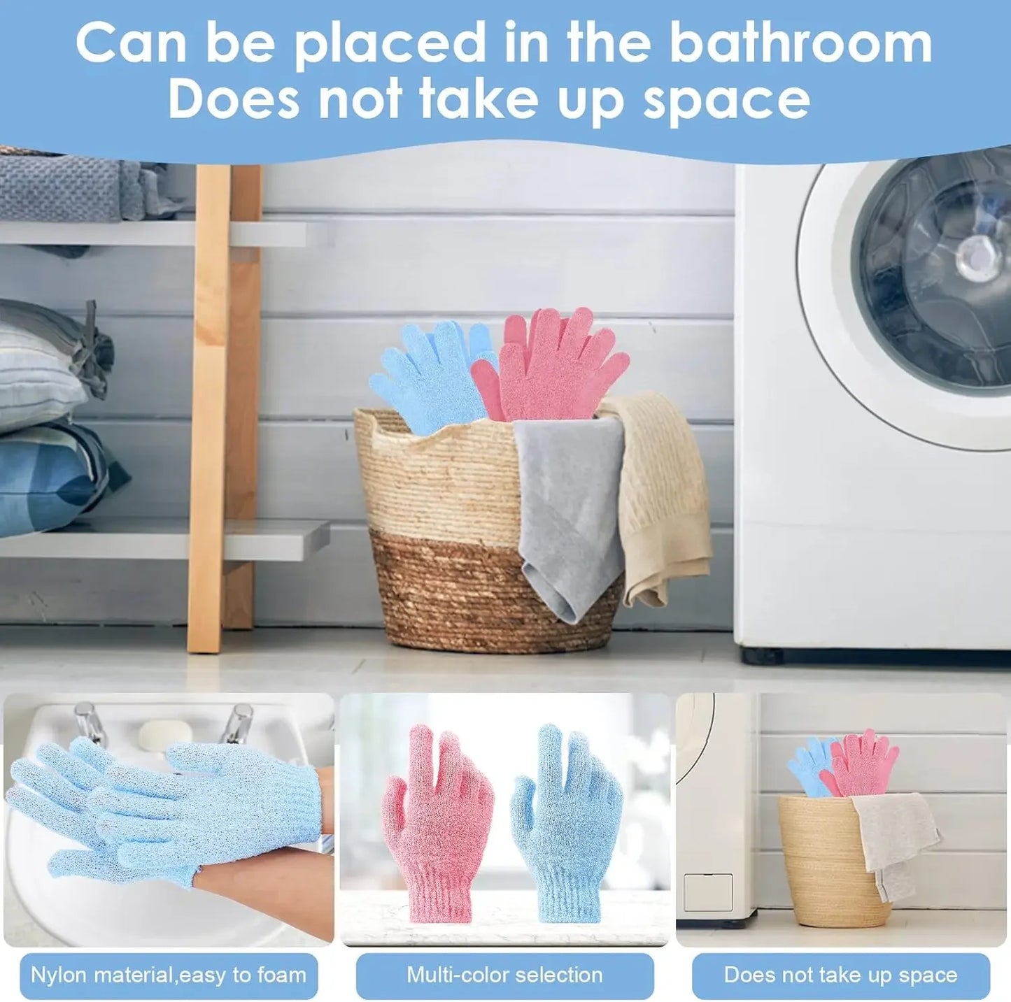 Exfoliating Bath Gloves Set for Smooth Skin