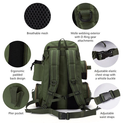 Lightweight Tactical Fishing Tackle Backpack - HookUpCo.