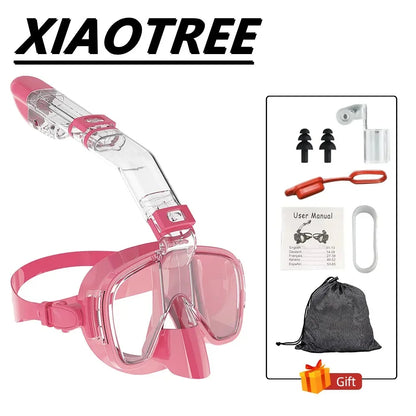 Diving Snorkeling Half Face Anti Fog Swimming Facemask Snorkel Set