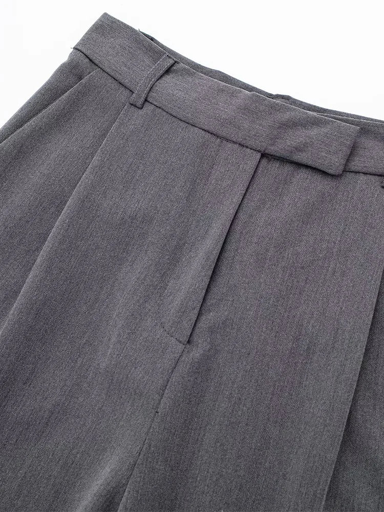 Chic High Waist Zipper Straight Pants for Vintage Style