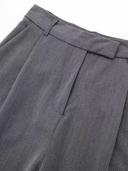 Chic High Waist Zipper Straight Pants for Vintage Style