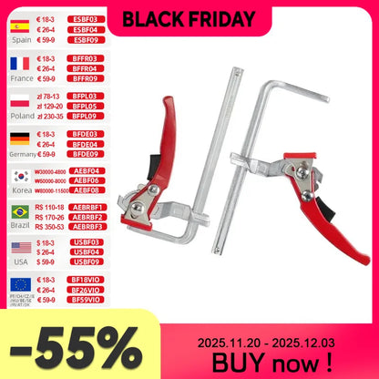 Factory Direct - Quick Release Ratcheting Table Clamp Set, 2pcs