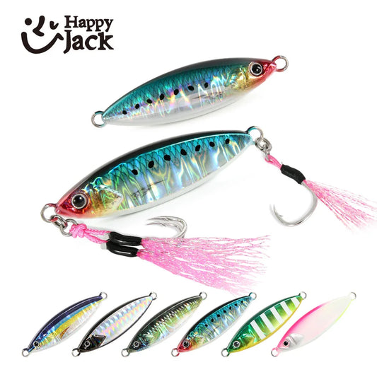 Glow Slow Pitch Jig for Sea Bass Fishing with Assist Hook