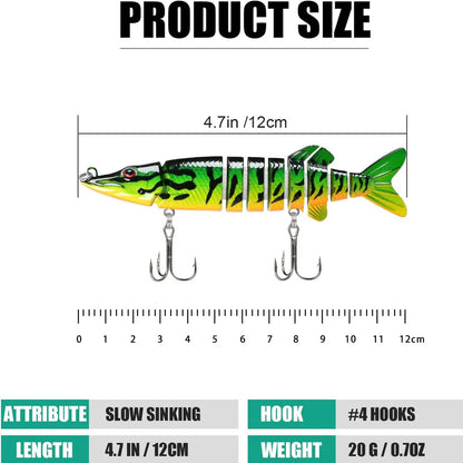 HookUpCo. Multi-Jointed Fishing Lures for Bass