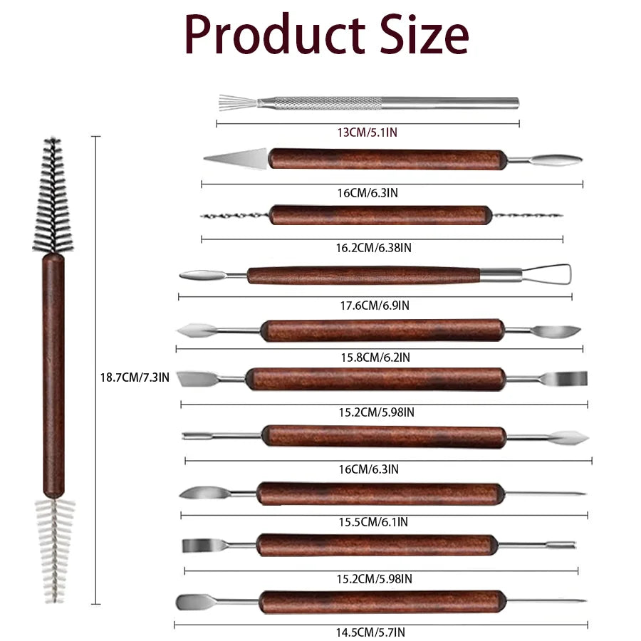 Versatile HookUpCo. Pottery Tool Set for Creative Sculpting