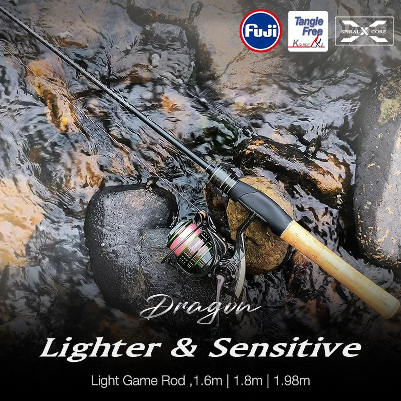 HookUpCo. Dragon Light Carbon Fishing Rod 1.6m - HookUpCo.