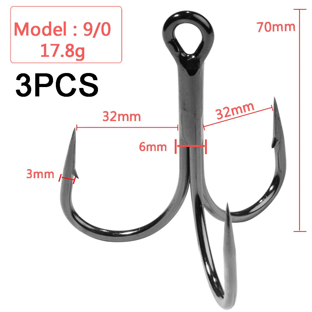 HookUpCo. Strong Carbon Steel Treble Hooks 1#-10/0# - HookUpCo.