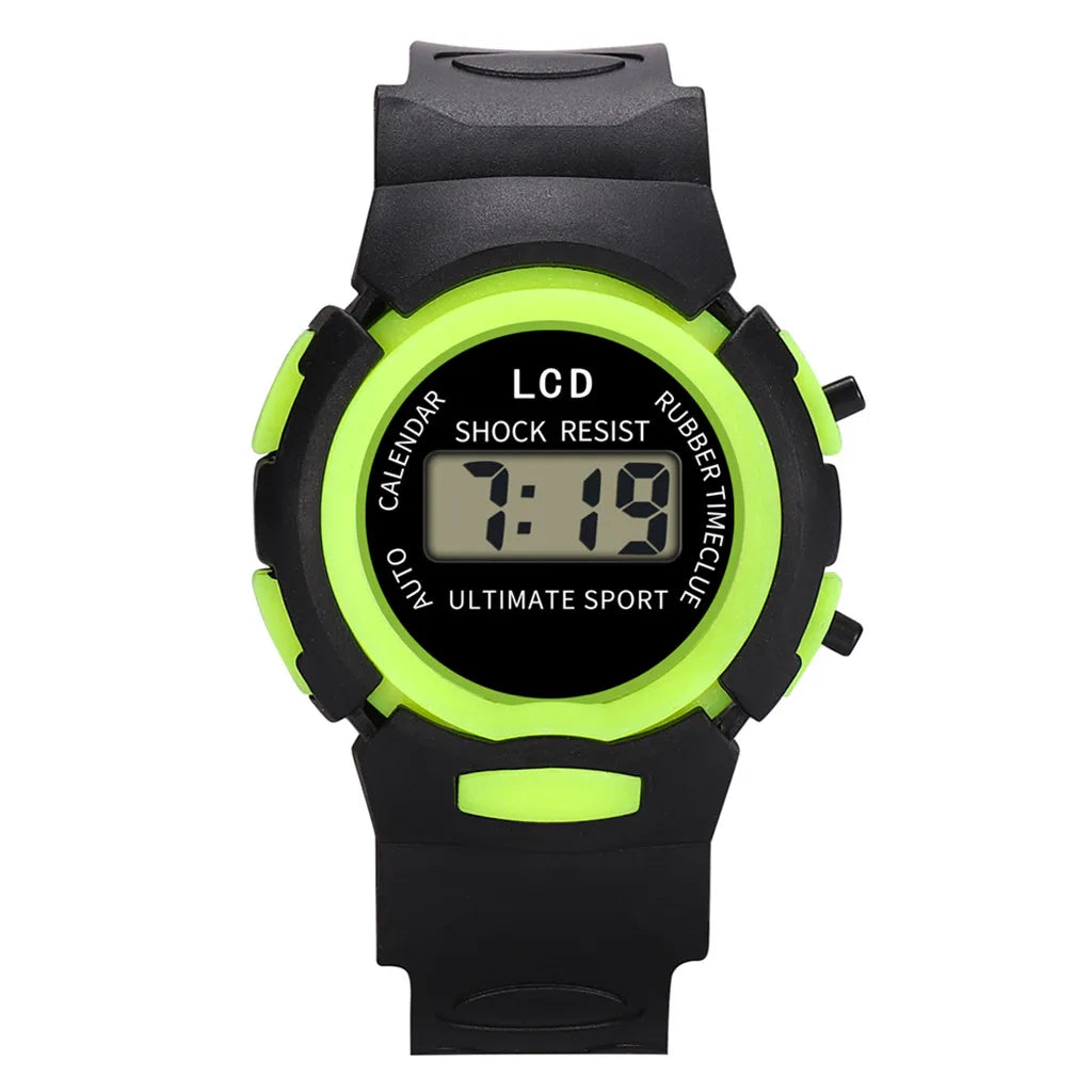Waterproof LED Sports Watch for Kids with Alarm and Date