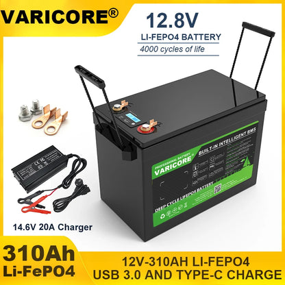 HookUpCo. 12V LiFePO4 Battery with 340Ah Capacity