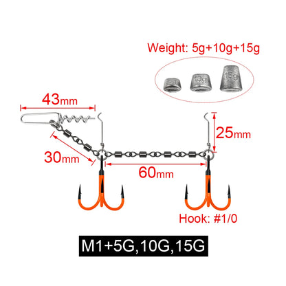 HookUpCo. UV Painted Pike Fishing Stinger Rig - HookUpCo.