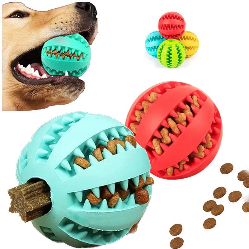 Interactive Rubber Pet Balls for Chewing and Dental Care