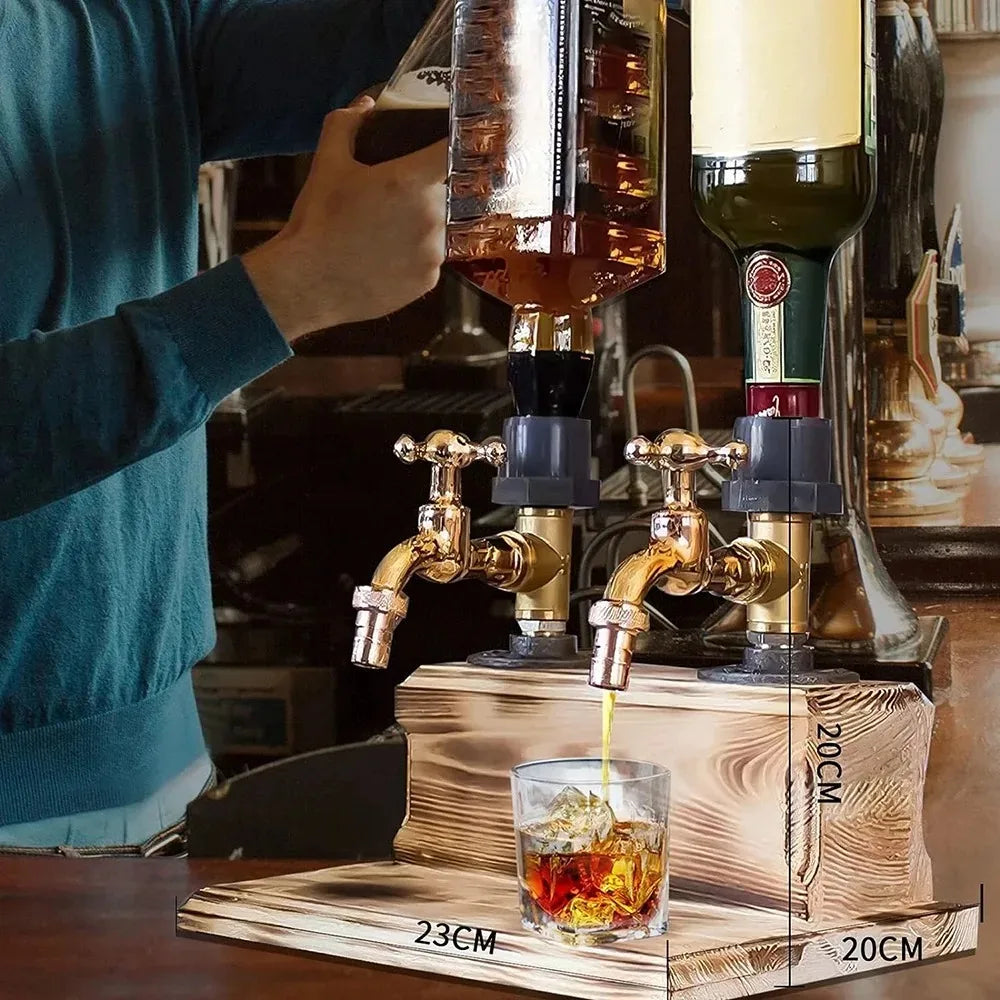 Rustic Wood Faucet Whisky Liquor Dispenser