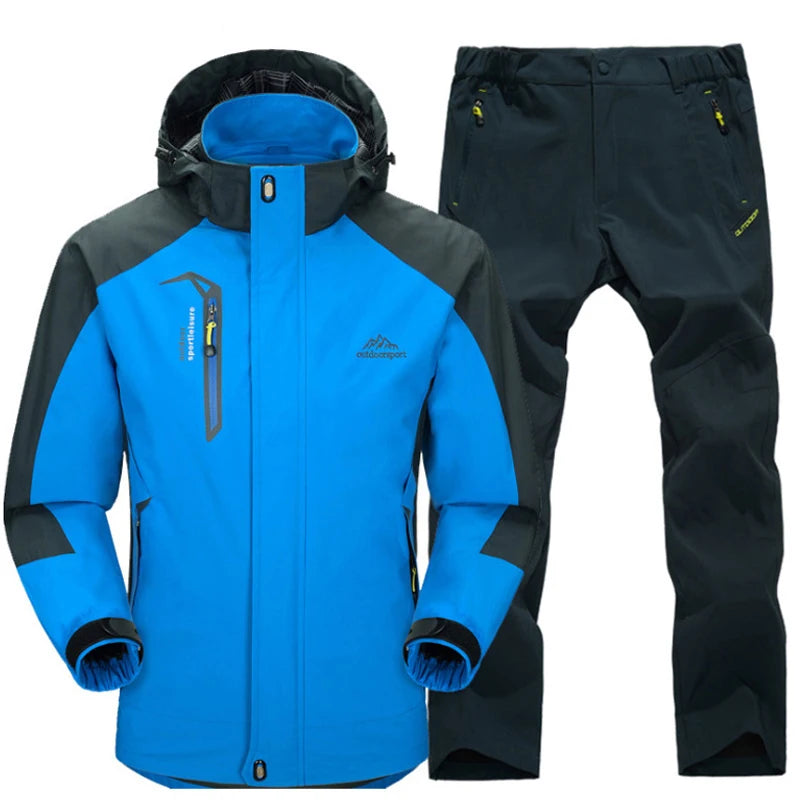 Men's Waterproof Hiking Jacket and Pants Set -HookUpCo.