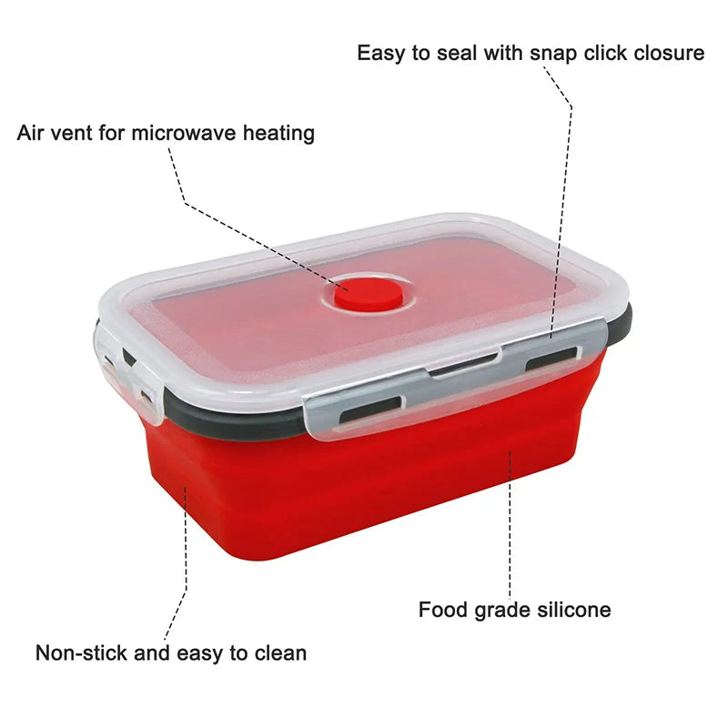 HookUpCo. Collapsible Silicone Food Storage Bowls