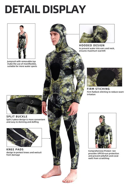 3mm Camouflage Wetsuit for Spearfishing and Diving