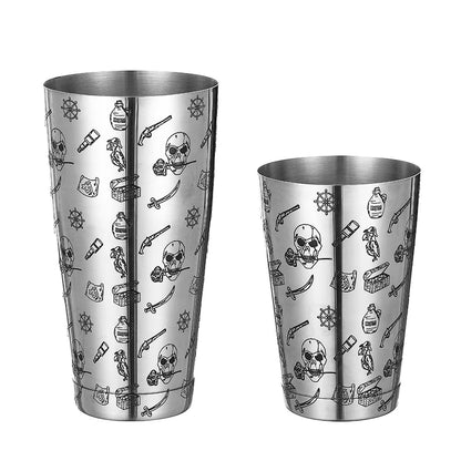 HookUpCo. Etched Pattern Cocktail Shaker Set