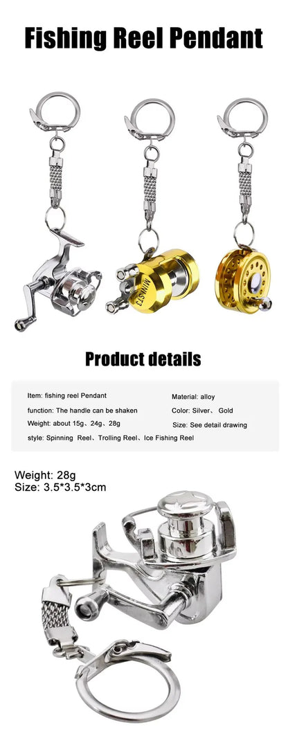 Miniature Gold Fishing Reel Keychain by HookUpCo. - HookUpCo.
