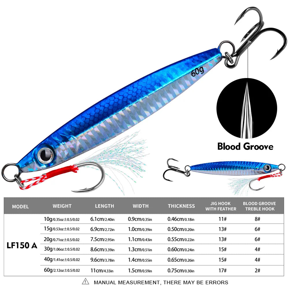 Durable Bionic Metal Jig for Realistic Sea Fishing Action