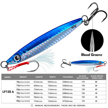 Durable Bionic Metal Jig for Realistic Sea Fishing Action