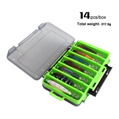 HookUpCo. 14pc Luminous Fishing Lures Kit