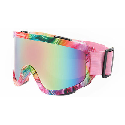 Large Frame Ski Goggles with Colorful Anti-Glare Lens