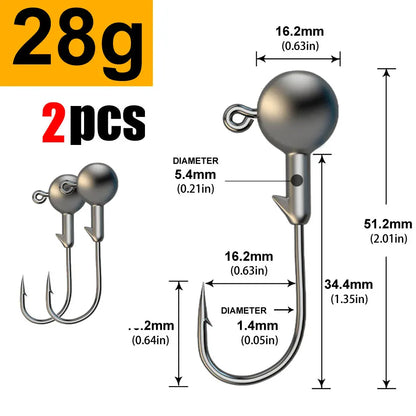 Versatile Jig Head Hooks for Fishing - Multiple Sizes Available