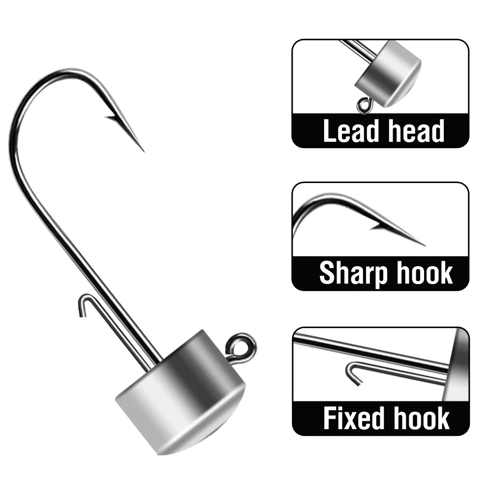 HookUpCo. Ned Rig Jig Heads - 20 High Carbon Hooks - HookUpCo.