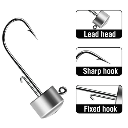 HookUpCo. Ned Rig Jig Heads - 20 High Carbon Hooks - HookUpCo.