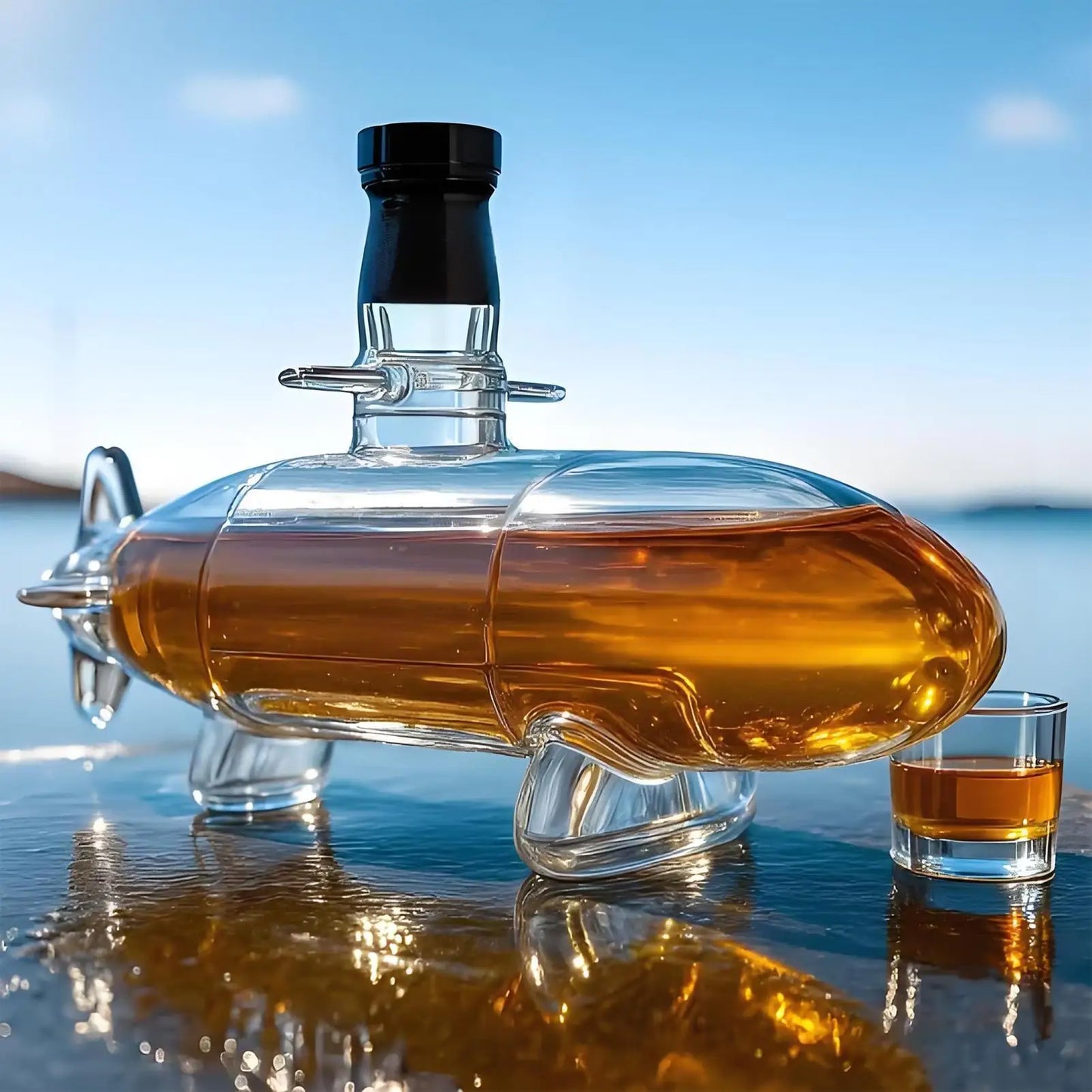 Submarine-Shaped Whiskey Decanter for Entertaining