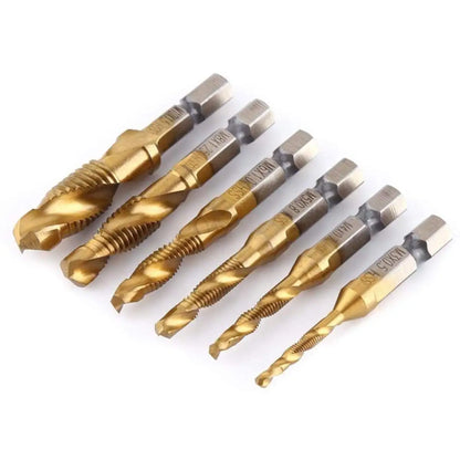 HookUpCo. Titanium Hex Shank Metric Tap Drill Bit Set
