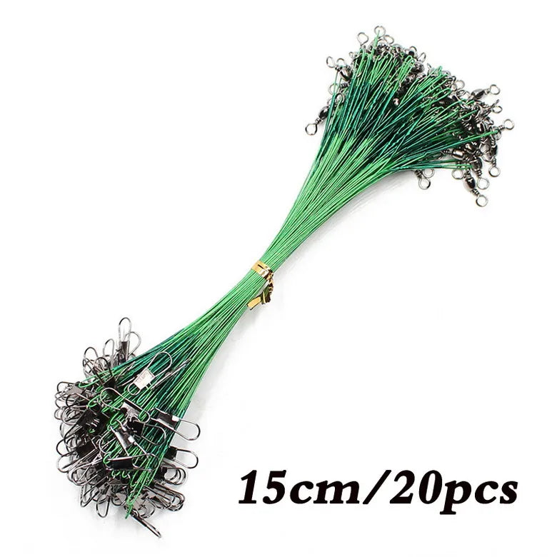 HookUpCo. Steel Fishing Leader with Swivel 30cm - HookUpCo.