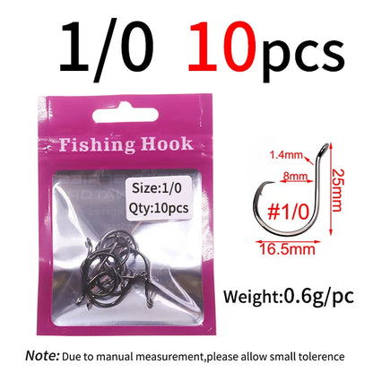 HookUpCo. Heavy-Duty Black Nickel Fishing Hooks - HookUpCo.