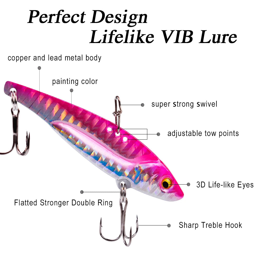 HookUpCo. Vibrating Spoon Bass Fishing Lure - HookUpCo.